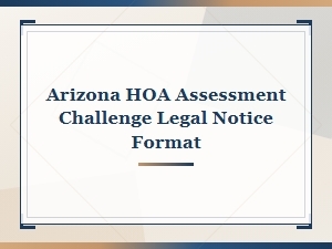 Legal Notice Format for Arizona Hoa Assessment Challenge