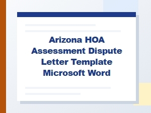 Arizona Hoa Assessment Dispute Letter Template for Word