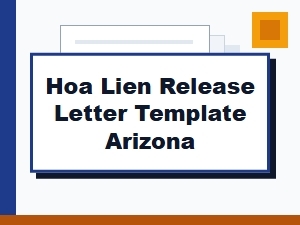 Arizona Hoa Lien Release Letter Template